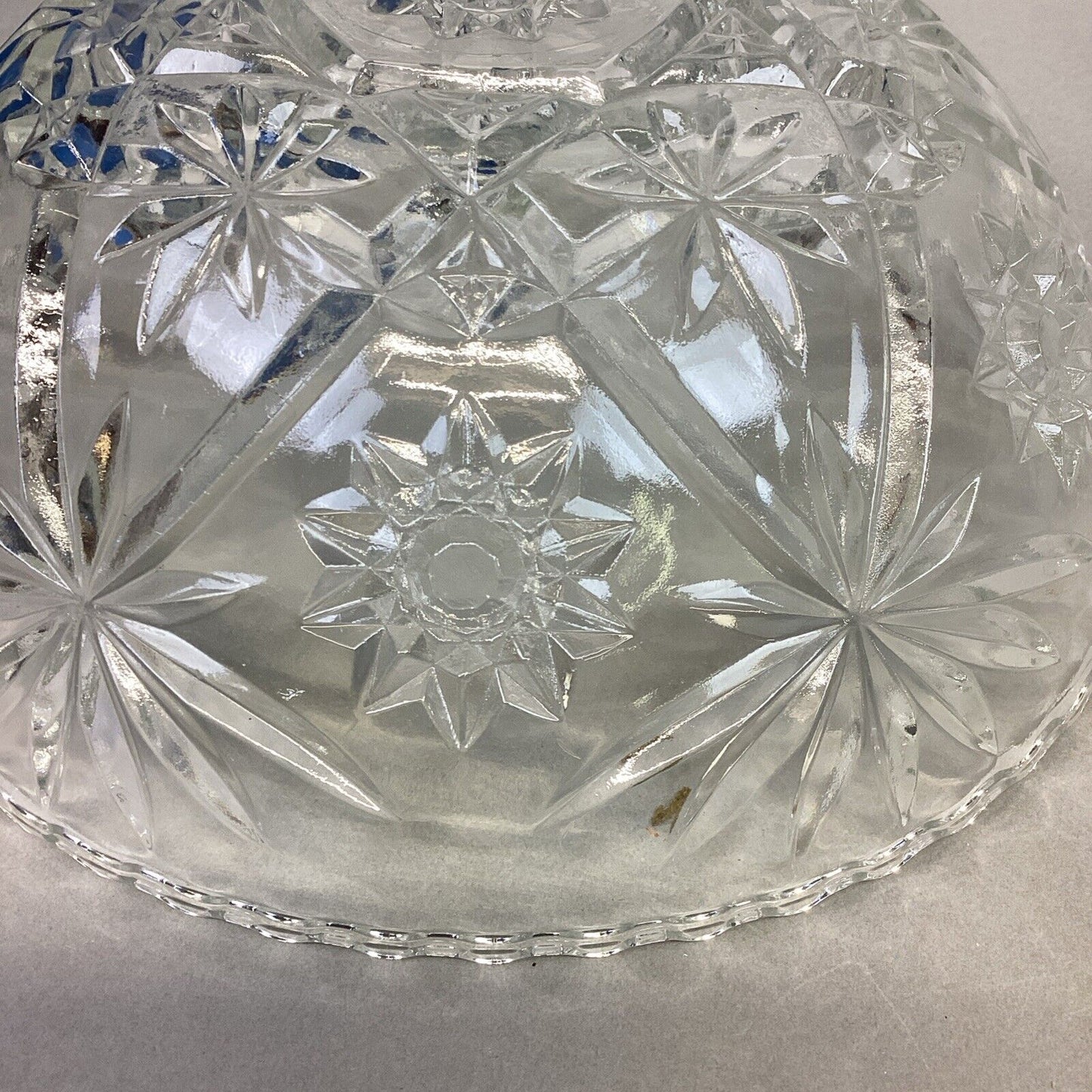 Set Of 2 Vintage Anchor Hocking Star Of David Glass Salad Fruit Bowl