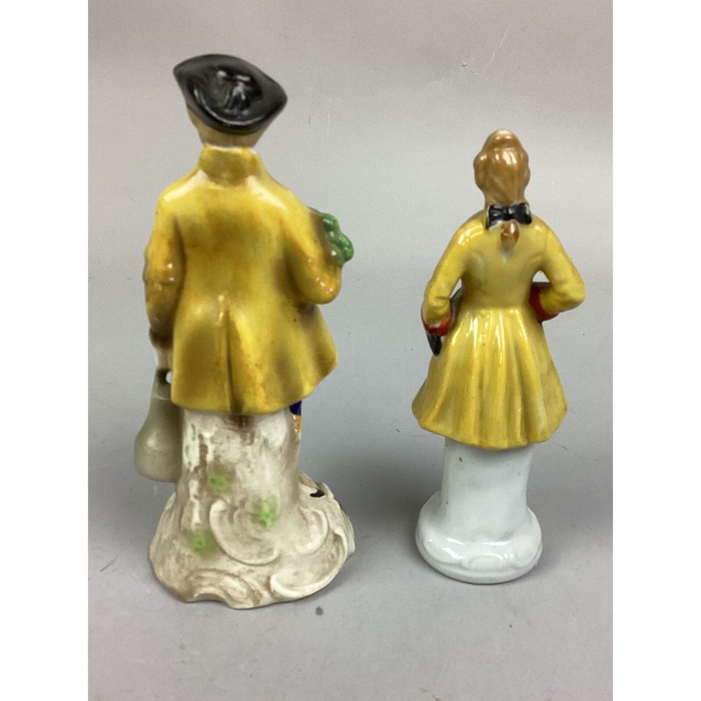 Lot Of 2 Vintage Porcelain Figurines- Man Holding Flowers & Watering Can - 7 3/4