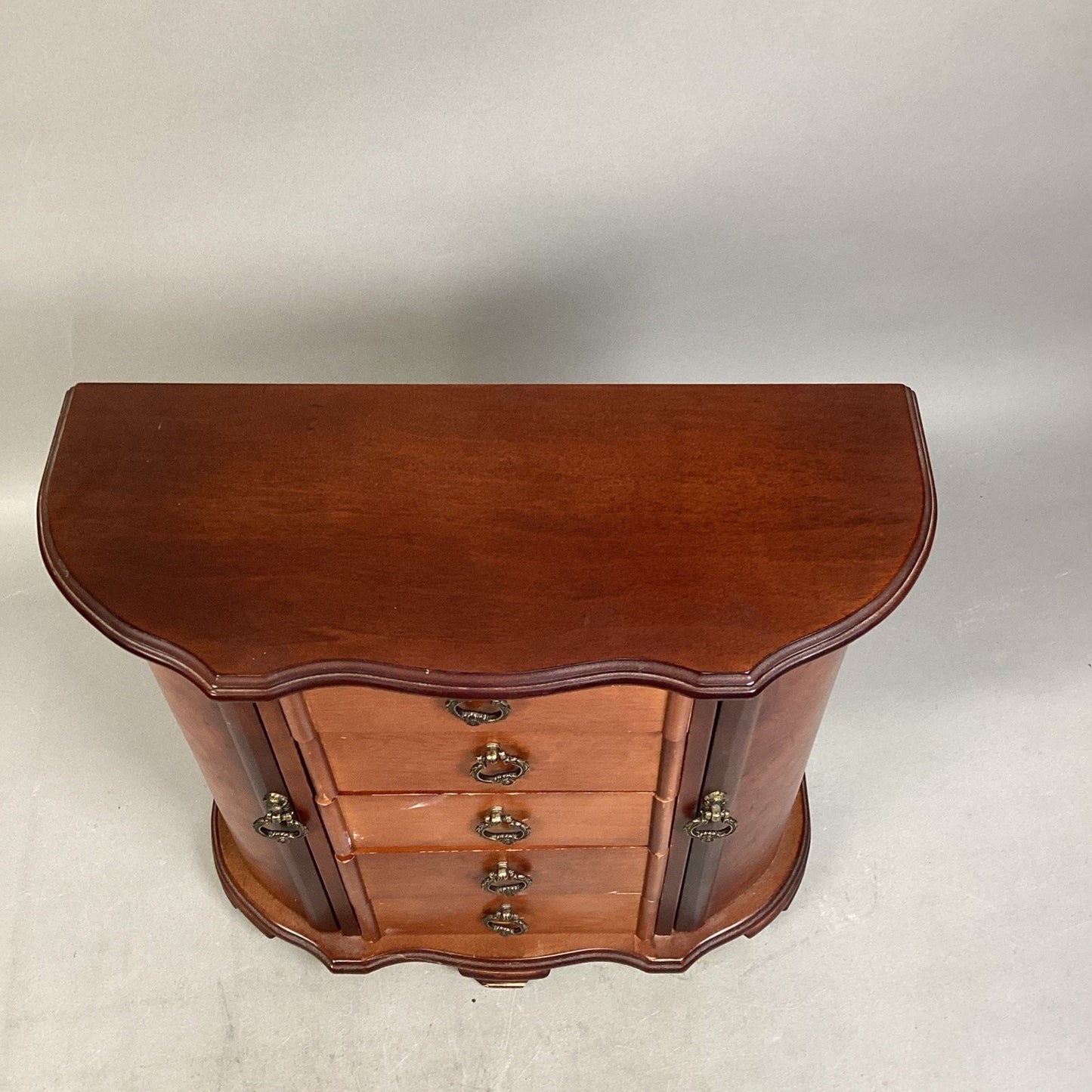 Vtg Jewelry Organizer/Armoire - 2 Doors & 5 Drawers - 13”H