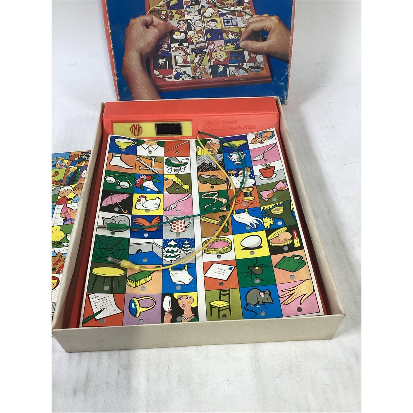Vintage Battery Operated Electronic Quiz Computer W/ 2 Sheets