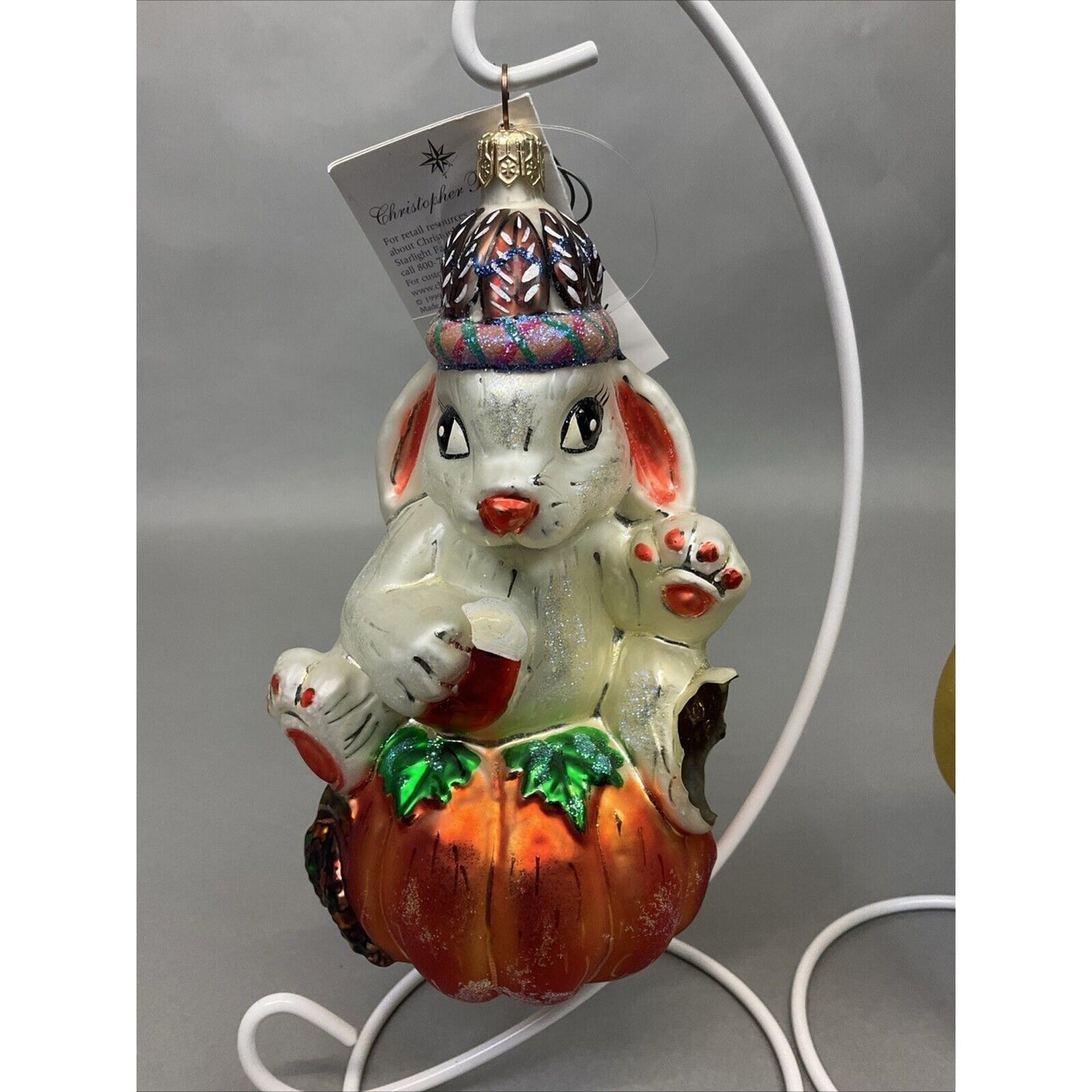 Radko Harvest Hare + Wizard Of Oz Lion Christmas Ornaments / Damaged