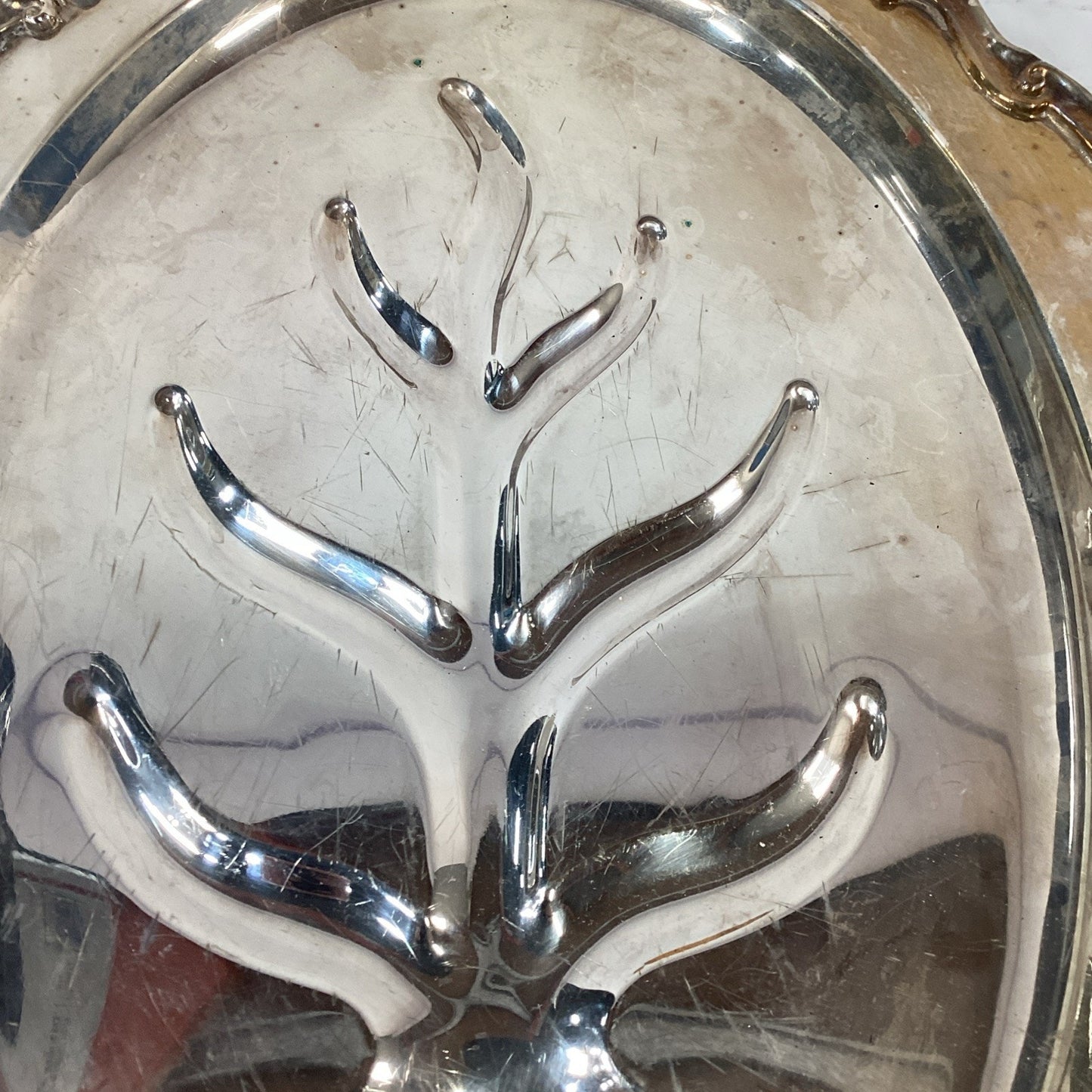 Vintage Tree Of Life Footed Silver Plated Footed Platter