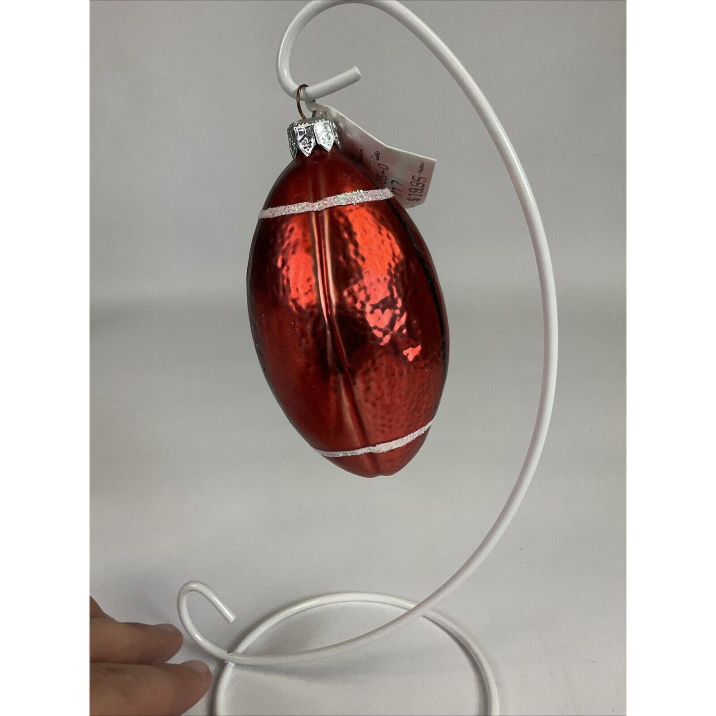 Christopher Radko Handblown Glass Football Christmas Ornament