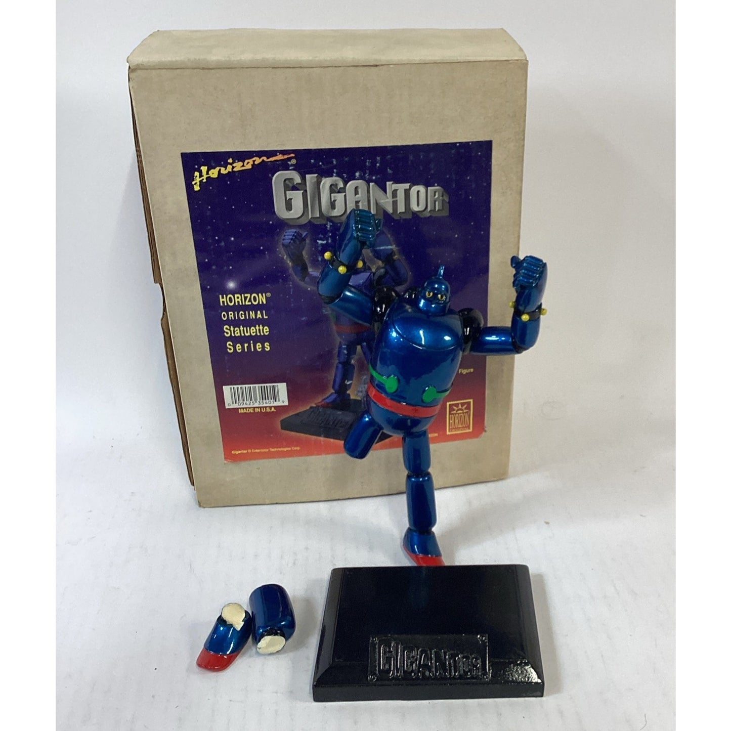 Gigantor Robot Figure Statue on Display Base - NOS - Damaged Leg/Foot