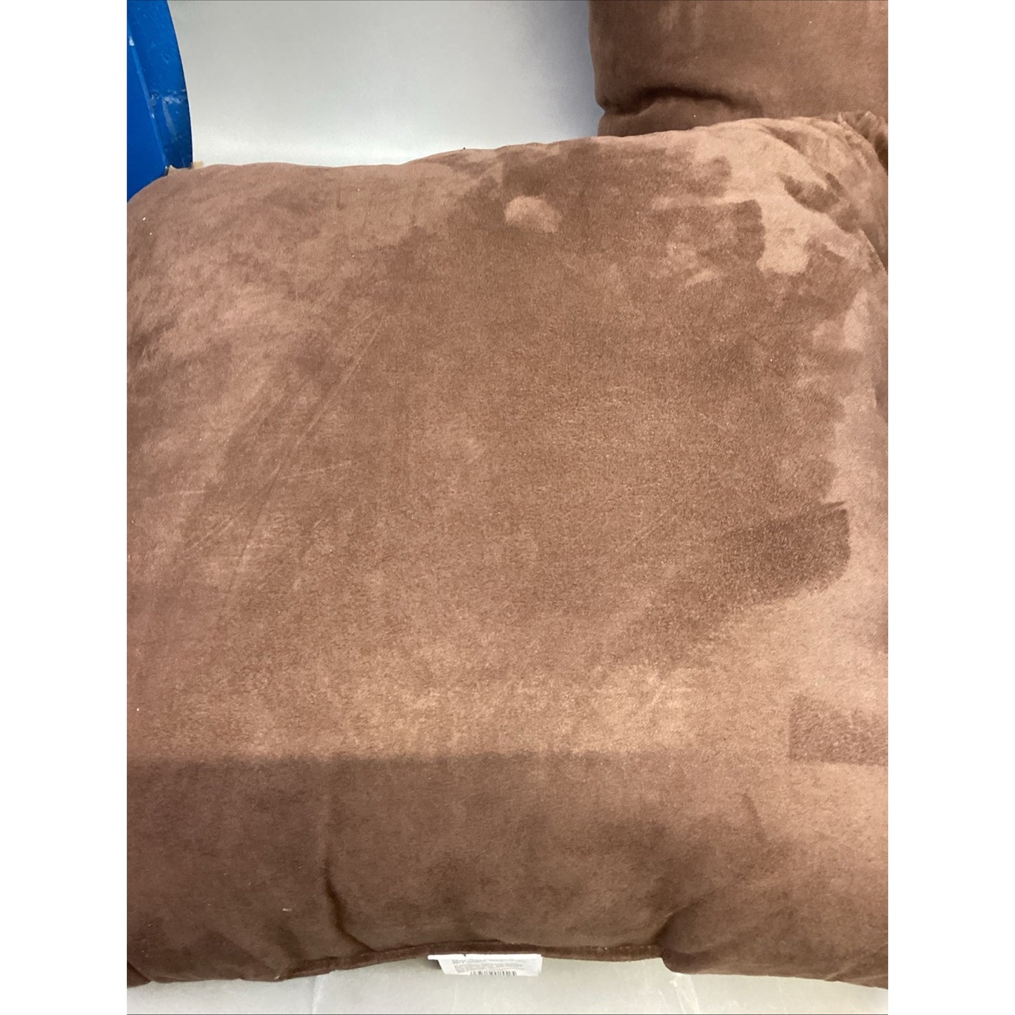 2 Large Plush Brown Suede Accent Pillows & 1 Spencer Feather Filled Pillow