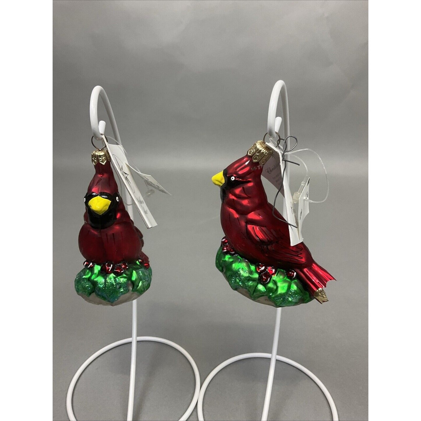 2 Christopher Radko Celebrations Red “Christmas Cardinal” Ornaments / Damaged