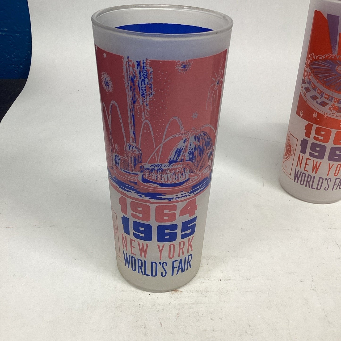 Vintage 1964-1965 New York World's Fair Frosted Glass Tumblers - Set Of 4