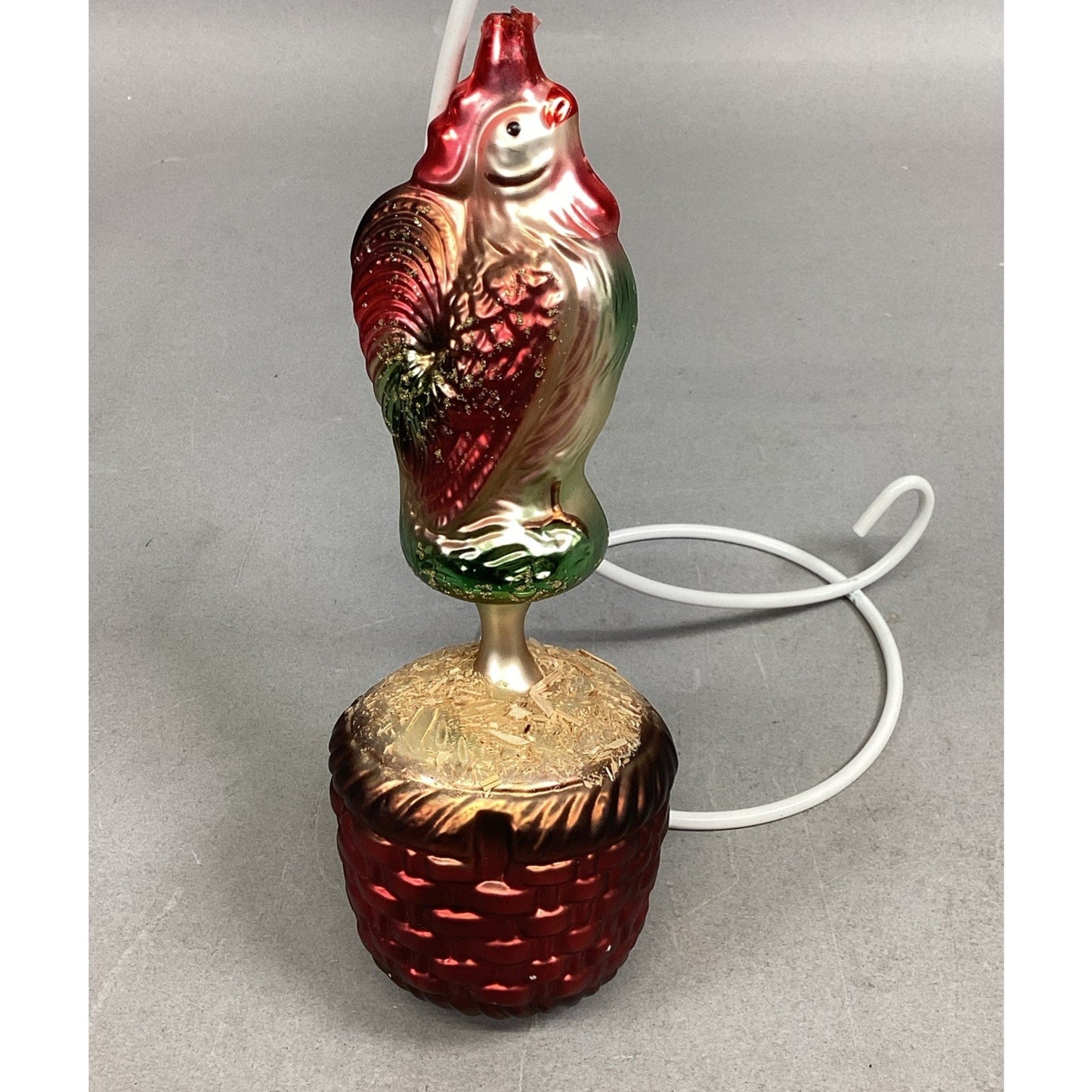 1998 Christopher Radko Rise & Shine Rooster 7" Ornament 98-082-0 No Topper