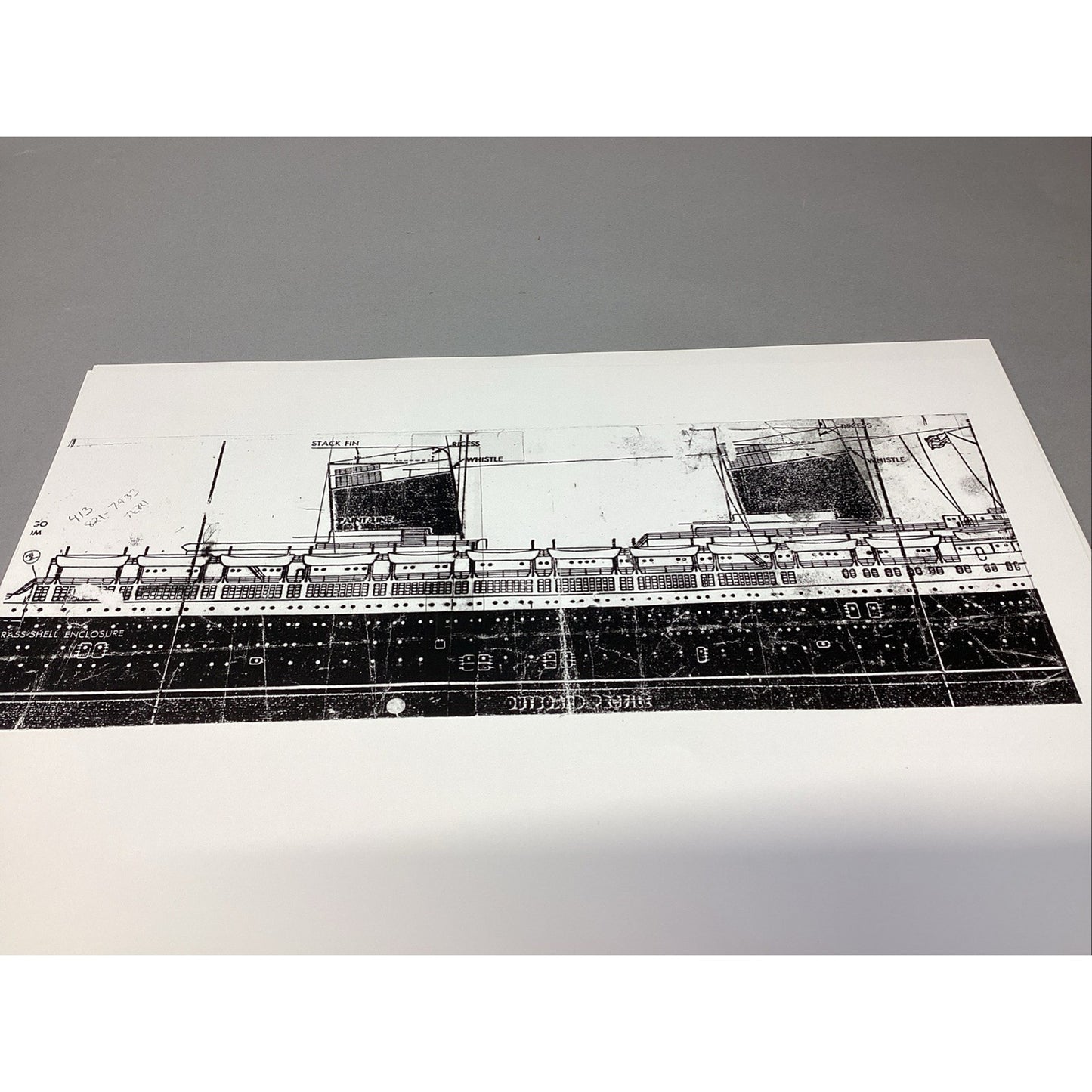 SS United States Model Ship Blue Prints - Interior/Exterior - 13 Sheets - 18x12”