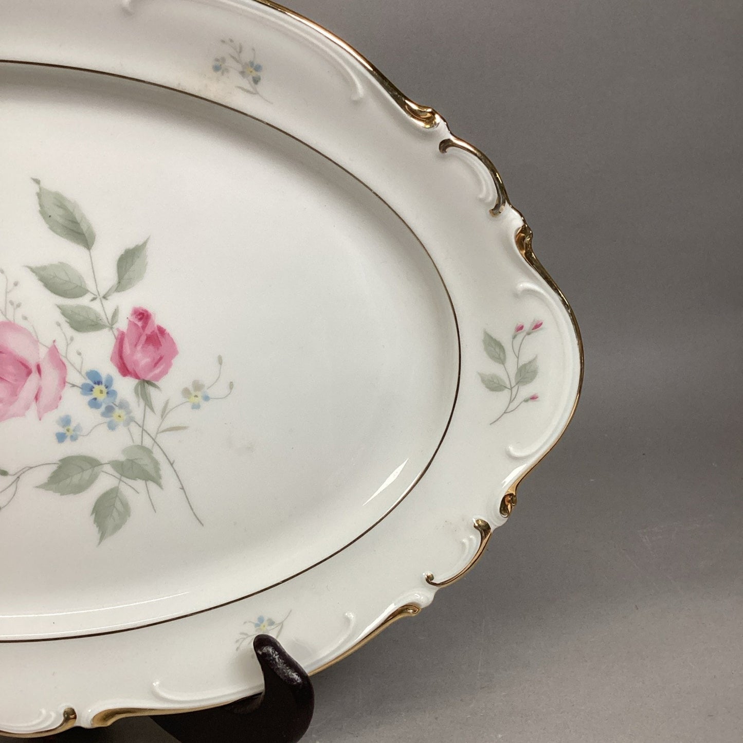 Set Of 2 Heinrich & Co. Selb Pink Floral Serving Platters - Bavaria Germany