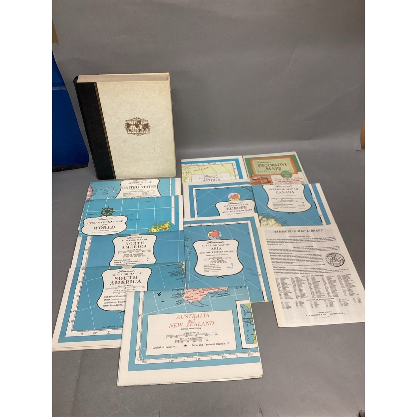 Hammond Deluxe Map Library - US, The World, South America, Asia, Europe, Canada