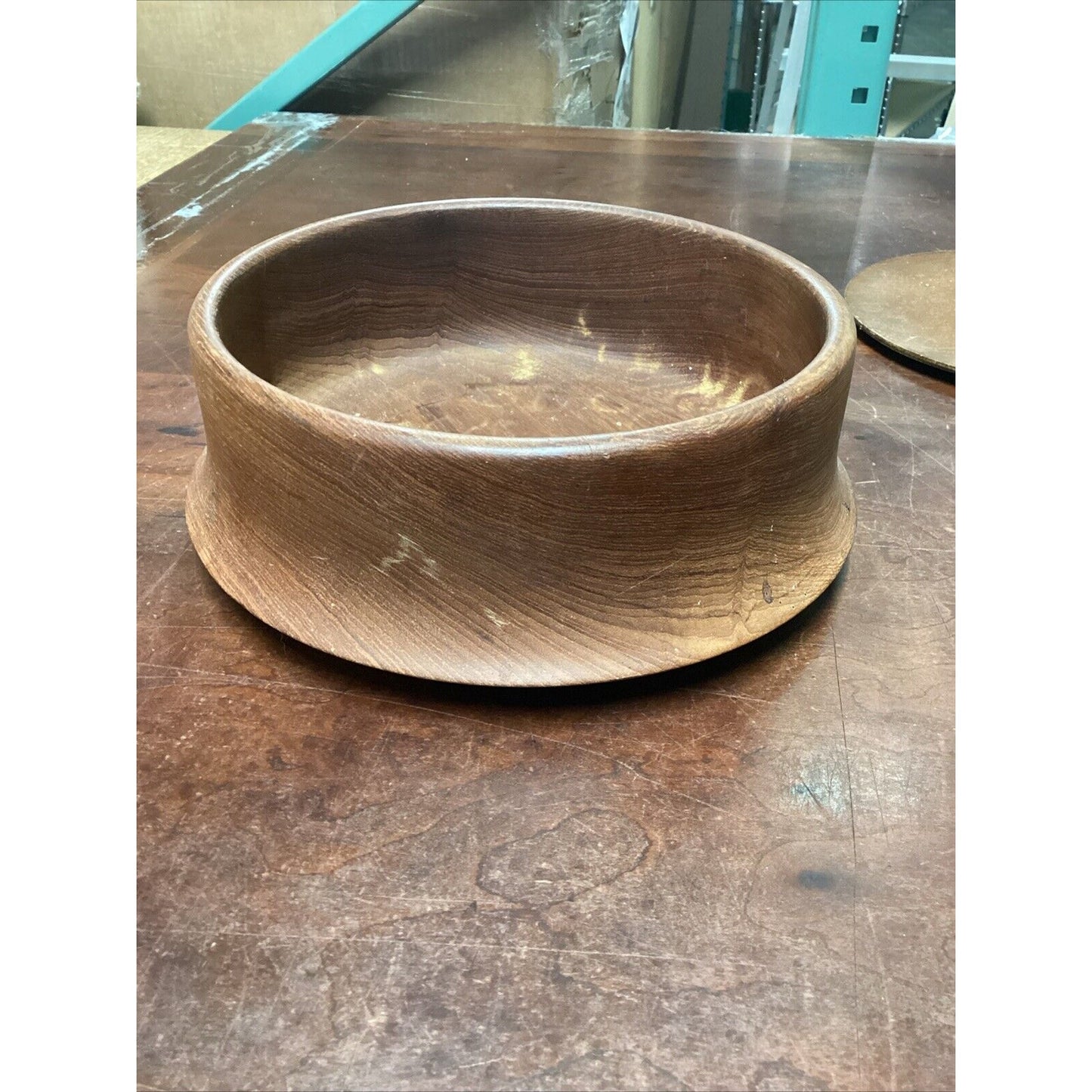 Vintage Teak Wooden Bowl - 9”D And Plate - 8”D