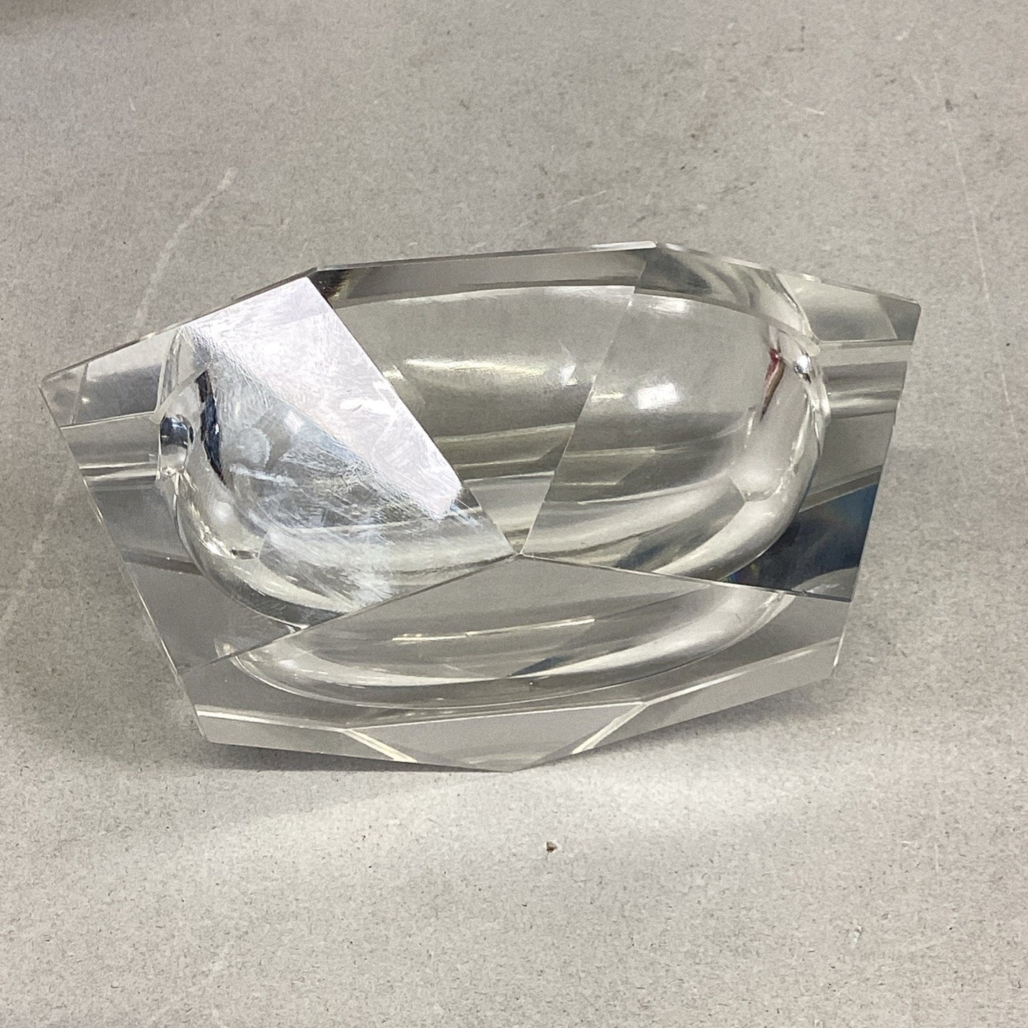 Clear Glass Cigarette Cigar Ashtray - 4.5x3.25x1.5”
