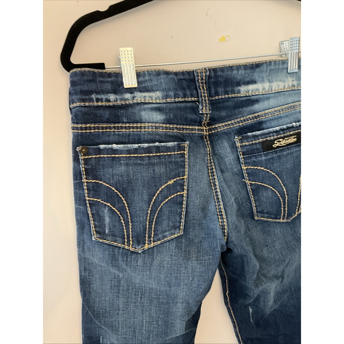 Serfontaine Women’s Low-Rise Zippered Low-Rise Bootcut Jeans Blue Size 29 Denim