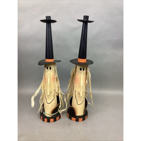 Set Of 2 - 20” Witch Candle Holders