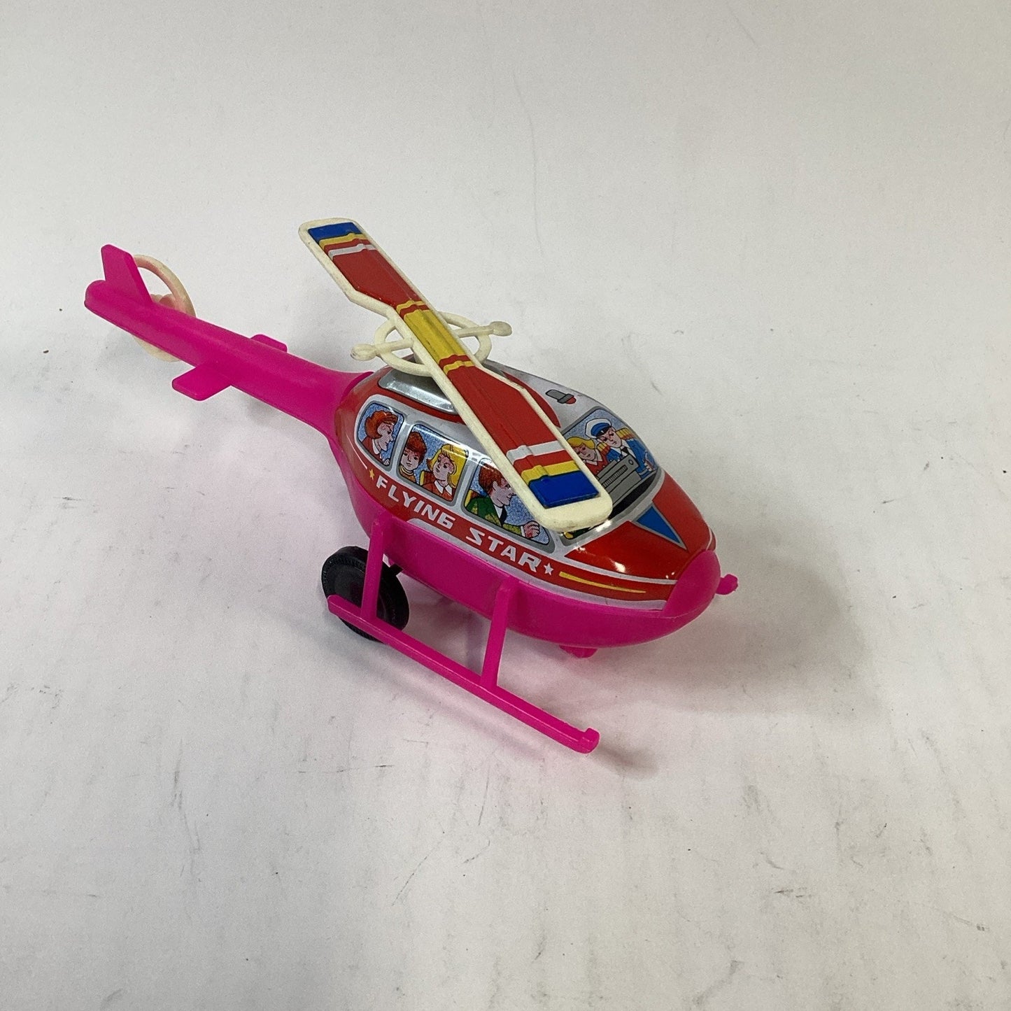 Lot Of 4 Plastic Helicopters With Rotating Blades - Skyking, Flying Star, Super