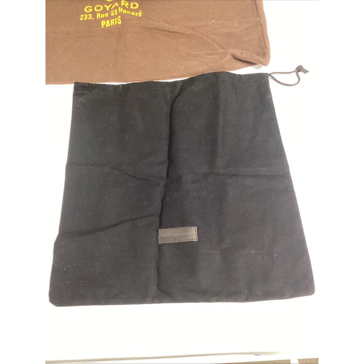 Goyard Fleece Drawstring Bag, 2 Prada Fleece Blue Bags & Dries Van Noten Bag