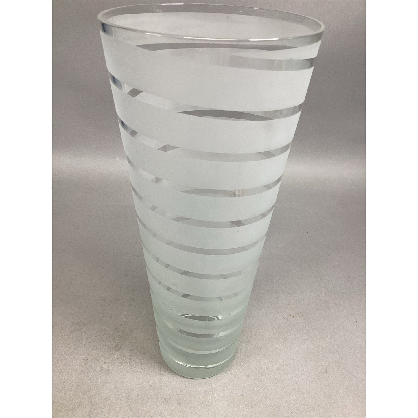 Large Glass Striped Vase - 13 1/4”H