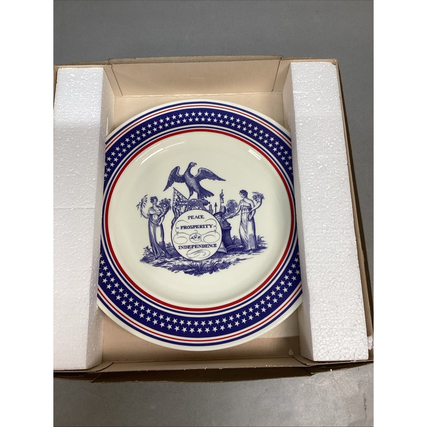 Set Of 2 Pfaltzgraff Bone China George HW Bush Inauguration Plates In Boxes
