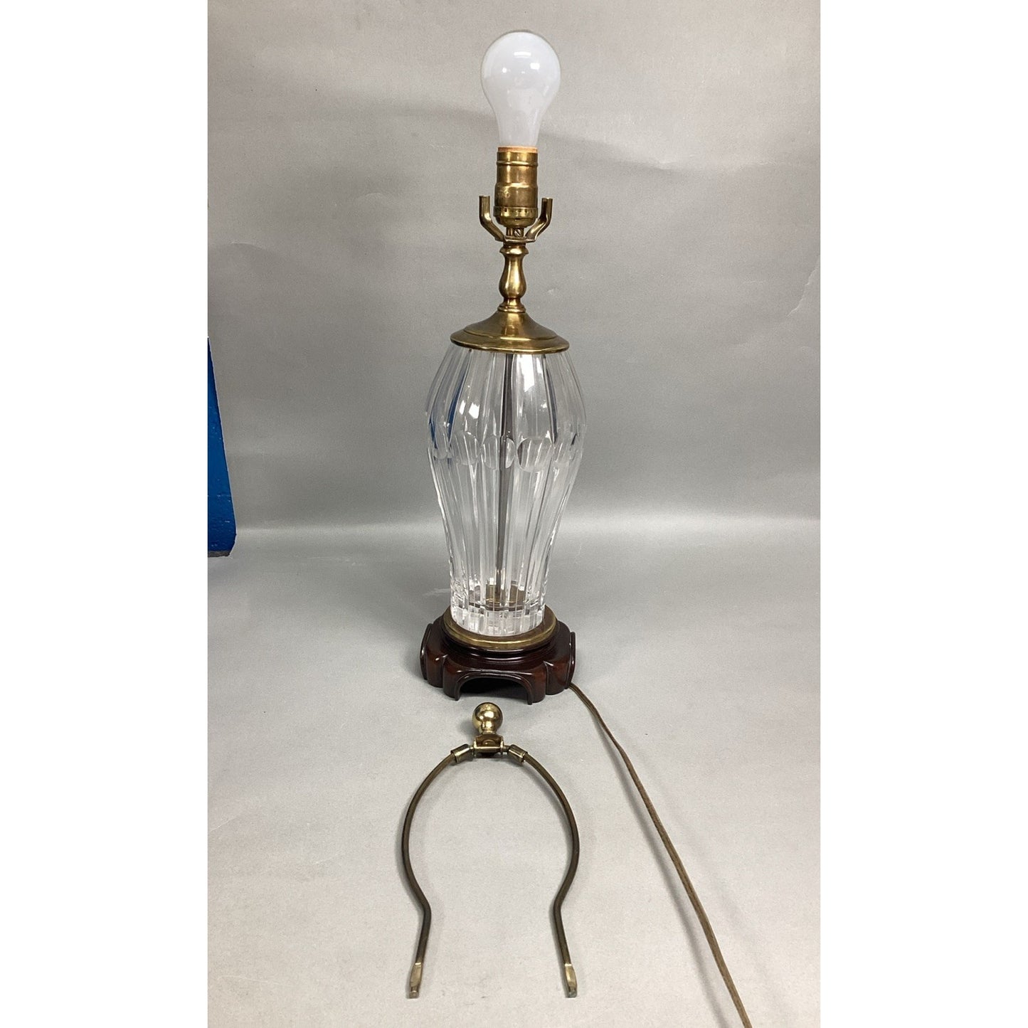 Vintage Pressed/Molded Glass Lamp W/ Hardware - 17.5”H - Tested And Works