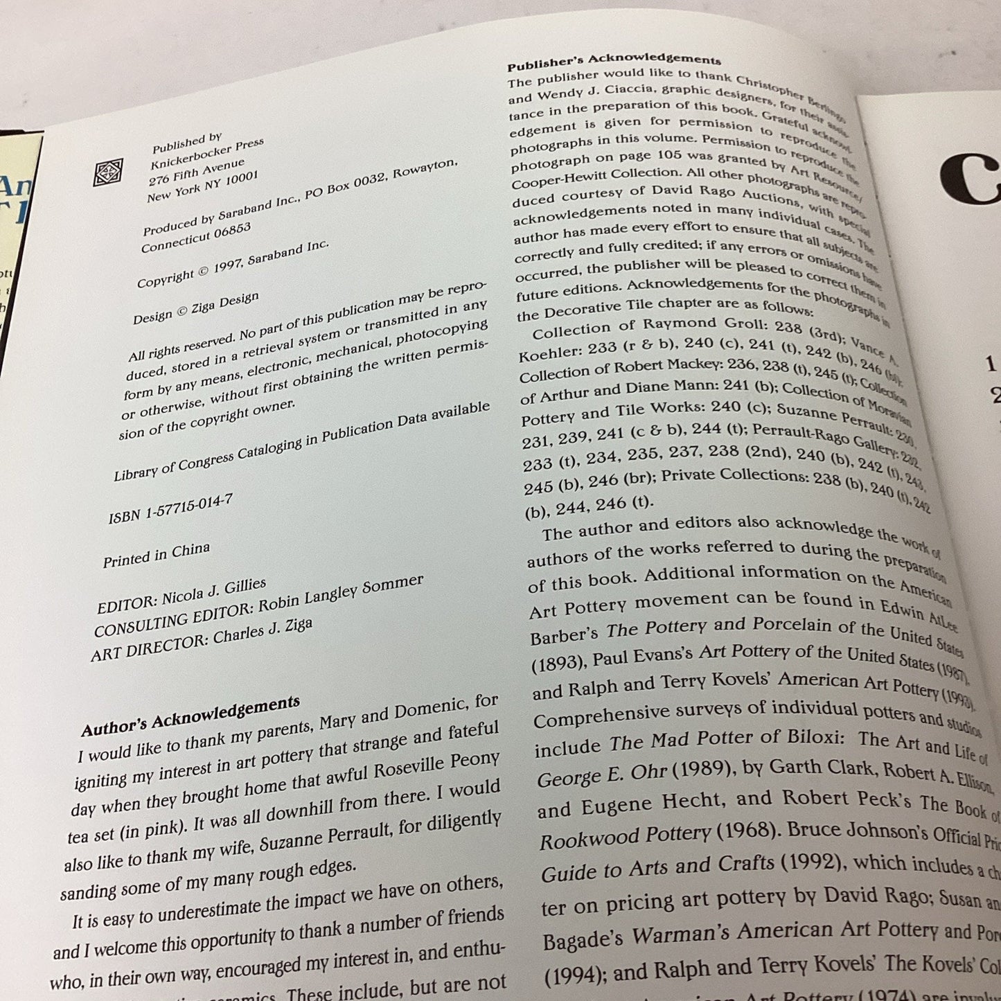 Encyclopedia Of Roseville Pottery, American Art Pottery & Ceramics Books