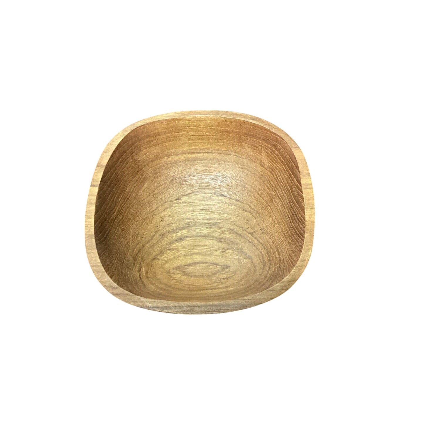 Set Of 2 Teak Wood Salad Soup Bowls - 5.75”D