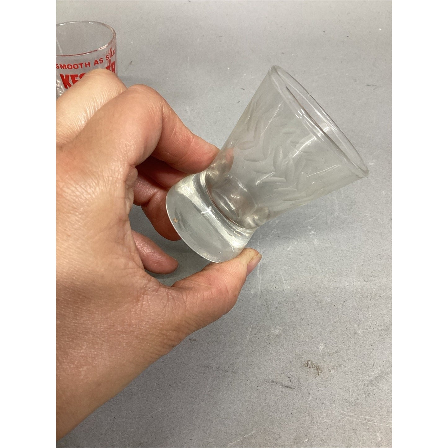 1 Vintage Glass Beer Mug With 5 Shot Glasses