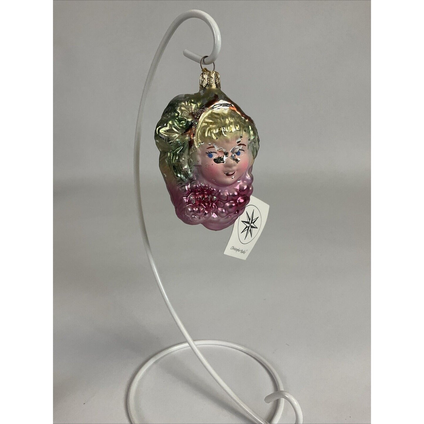 Christopher Radko Bordeaux Girl With Grapes Christmas Ornament