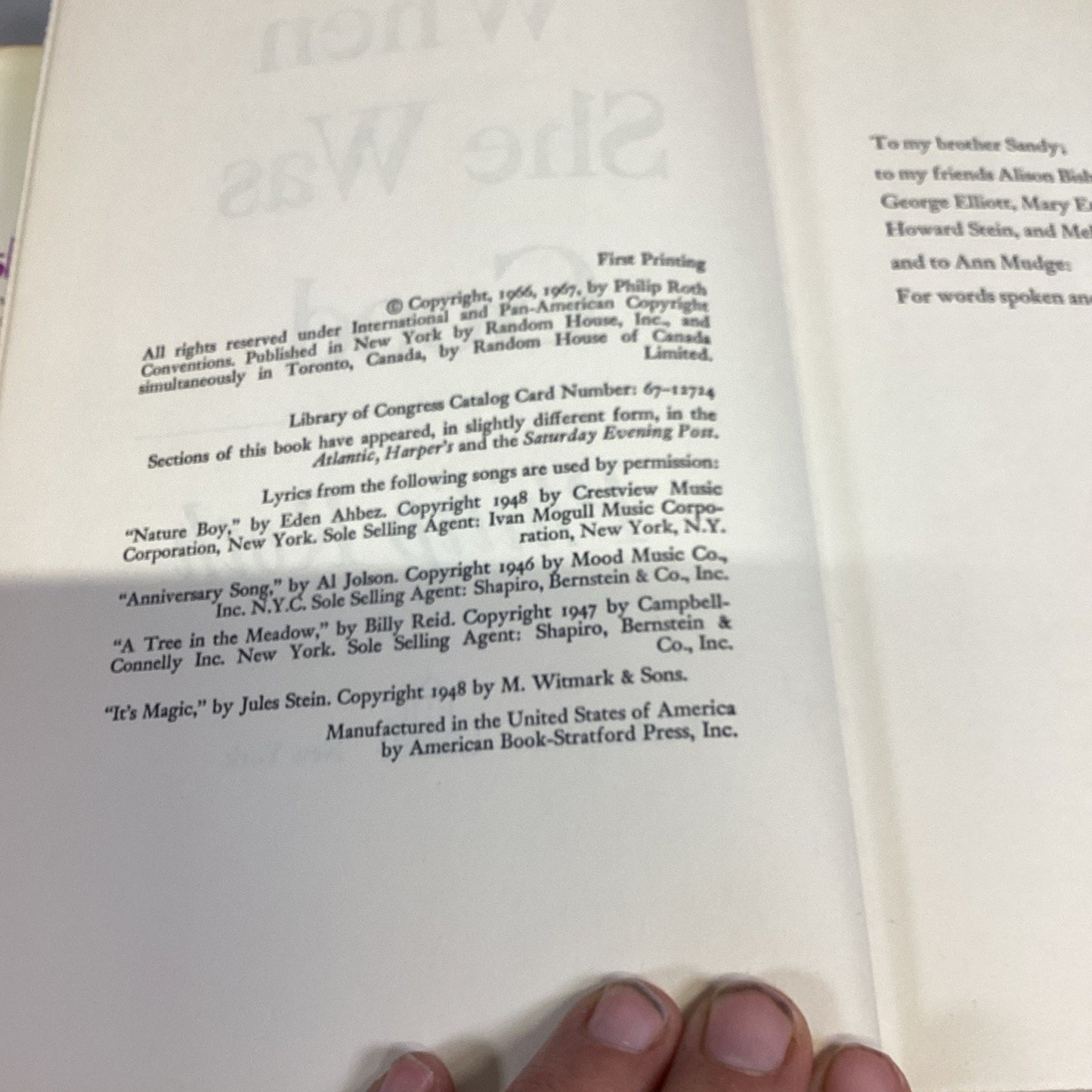When She Was Good By Philip Roth - 1966/1967 First Edition