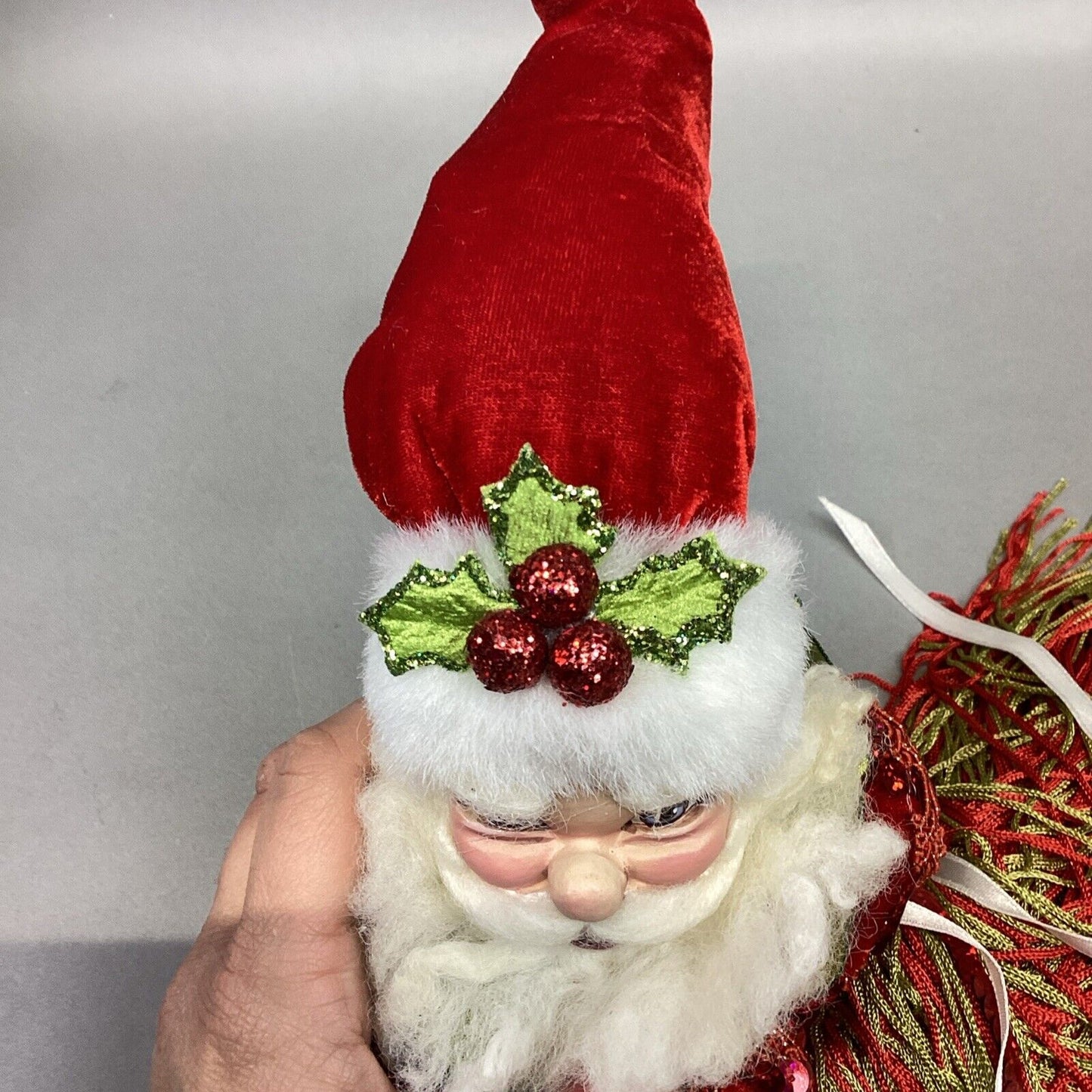 Victorian Style Santa Claus Head Tree Topper - 27”