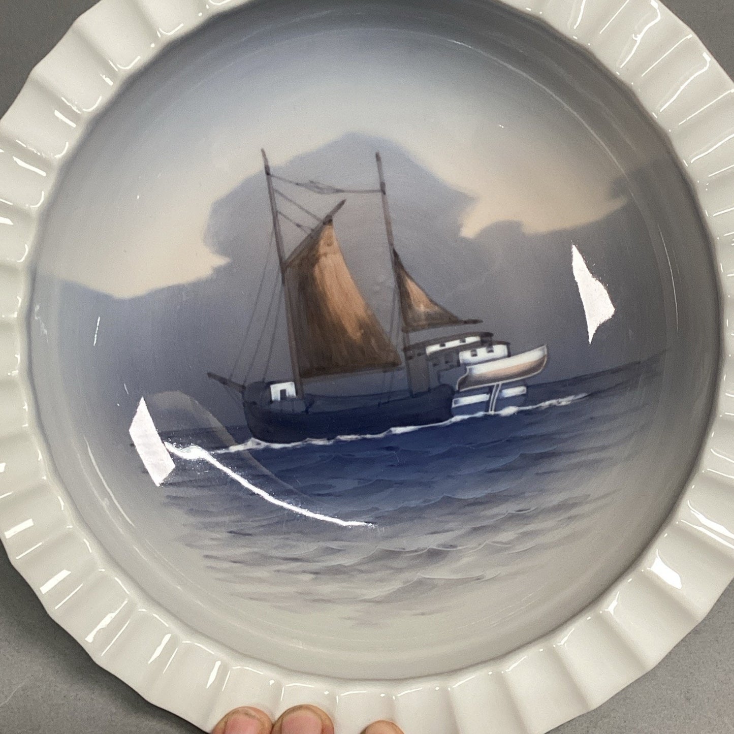 Vintage Lyngby Copenhagen Denmark Handpainted Porcelain Bowl #L97-52