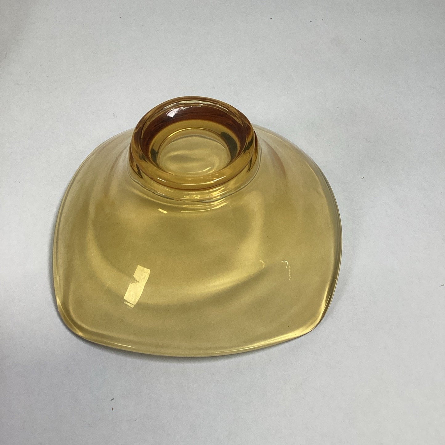 Hand Blown Viking Glass Epic Purple Amethyst Art Bowl And Yellow Bonbon Dish
