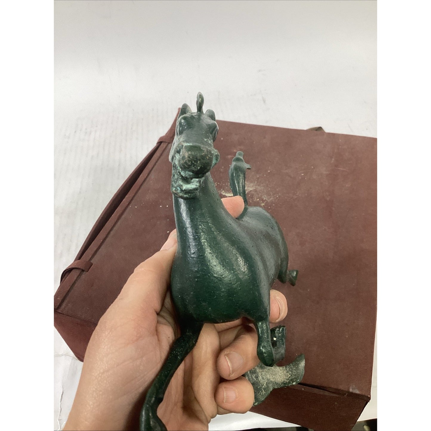 Vintage Chinese Flying Horse Of Gansu 8” Length Bronze Sculpture In case