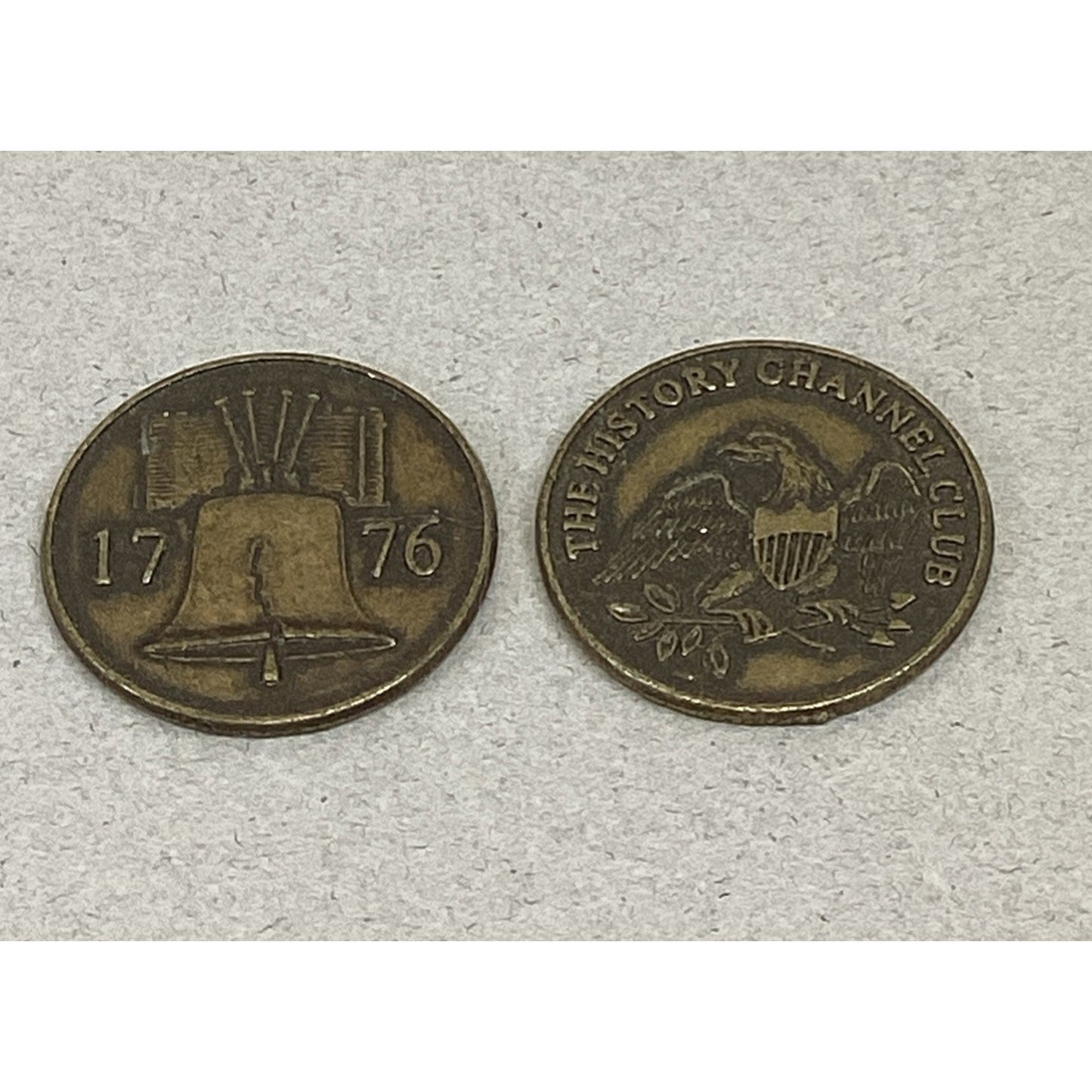 2 - The History Channel Club 1776 Eagle & USA Liberty Bell Bicentennial Coins