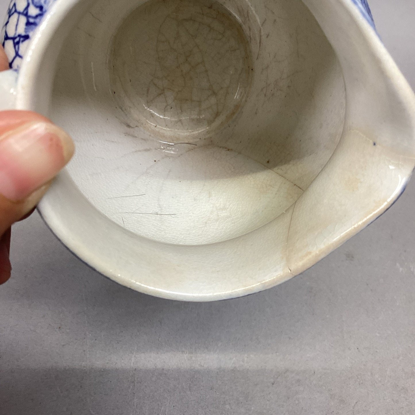 Antique English William Adams Asian Blue Creamer - Made In England - #623291