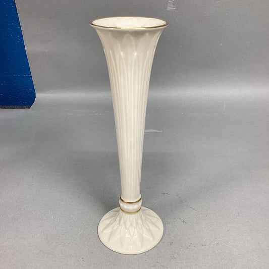 Vintage Porcelain Lenox Bud Vase With Gold Trim - 9”H- Made In USA