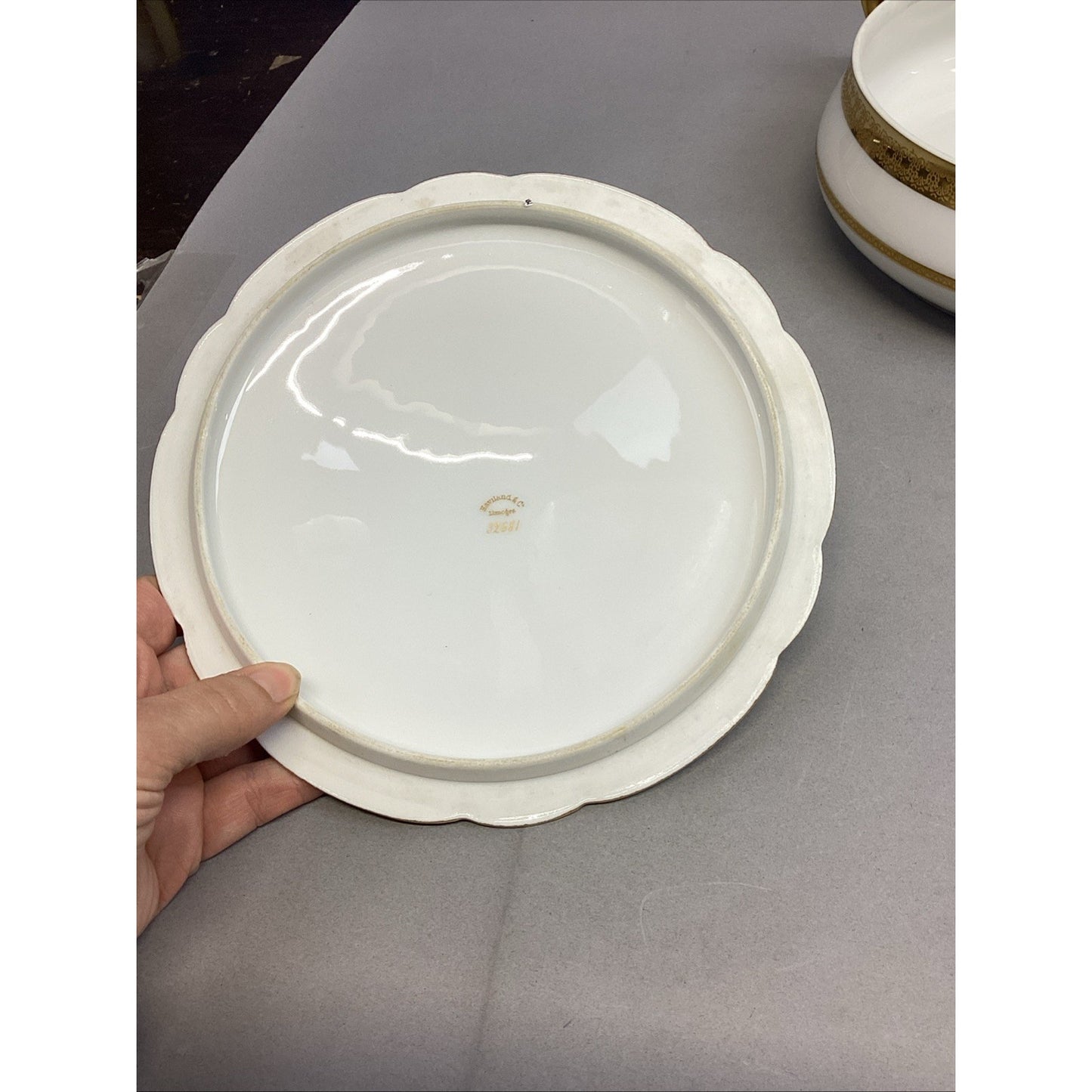 Haviland Limoges Round Covered Vegetable Dish W/ Gold Trim - # 32681