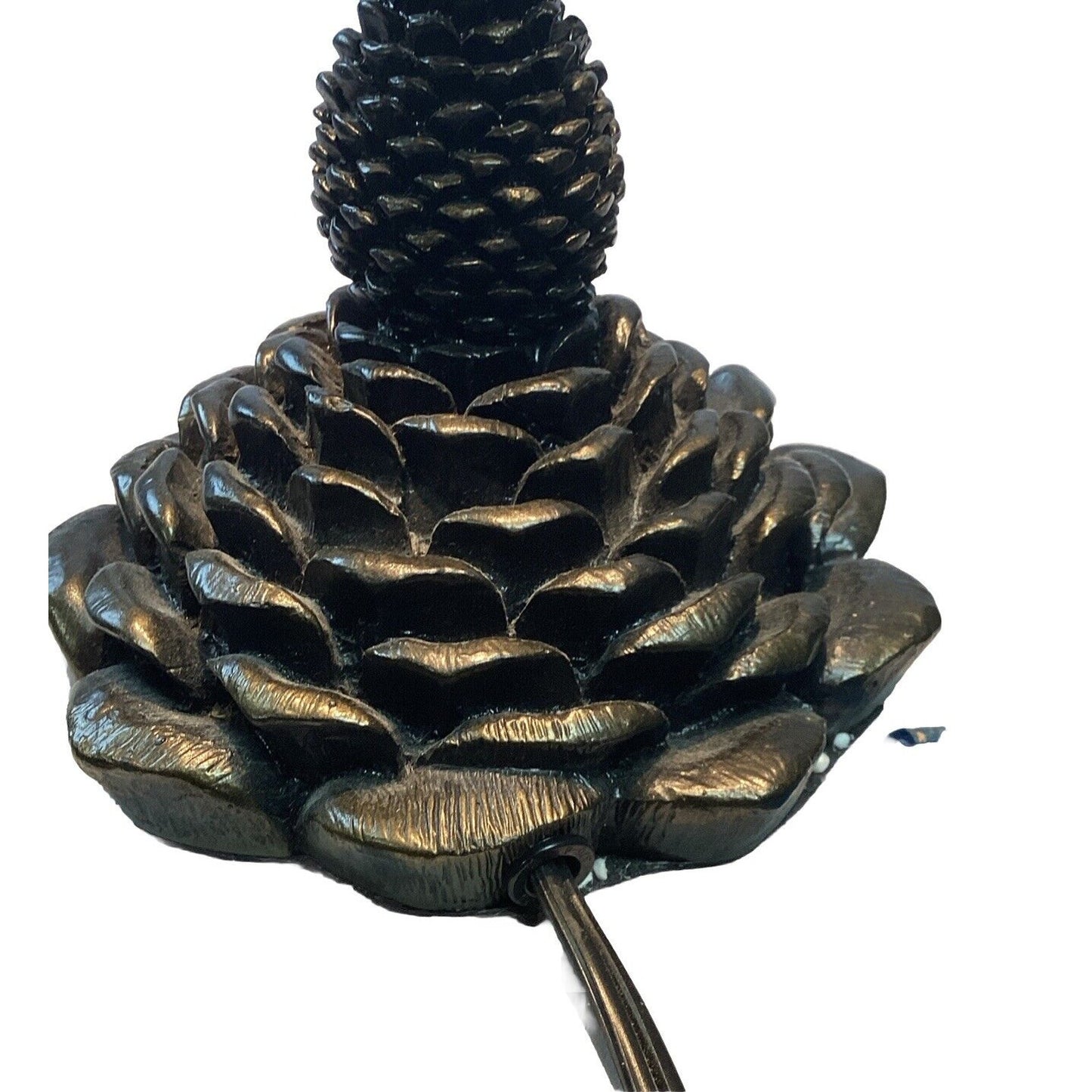 Vintage Pinecone Lamp And Glass Lampshade