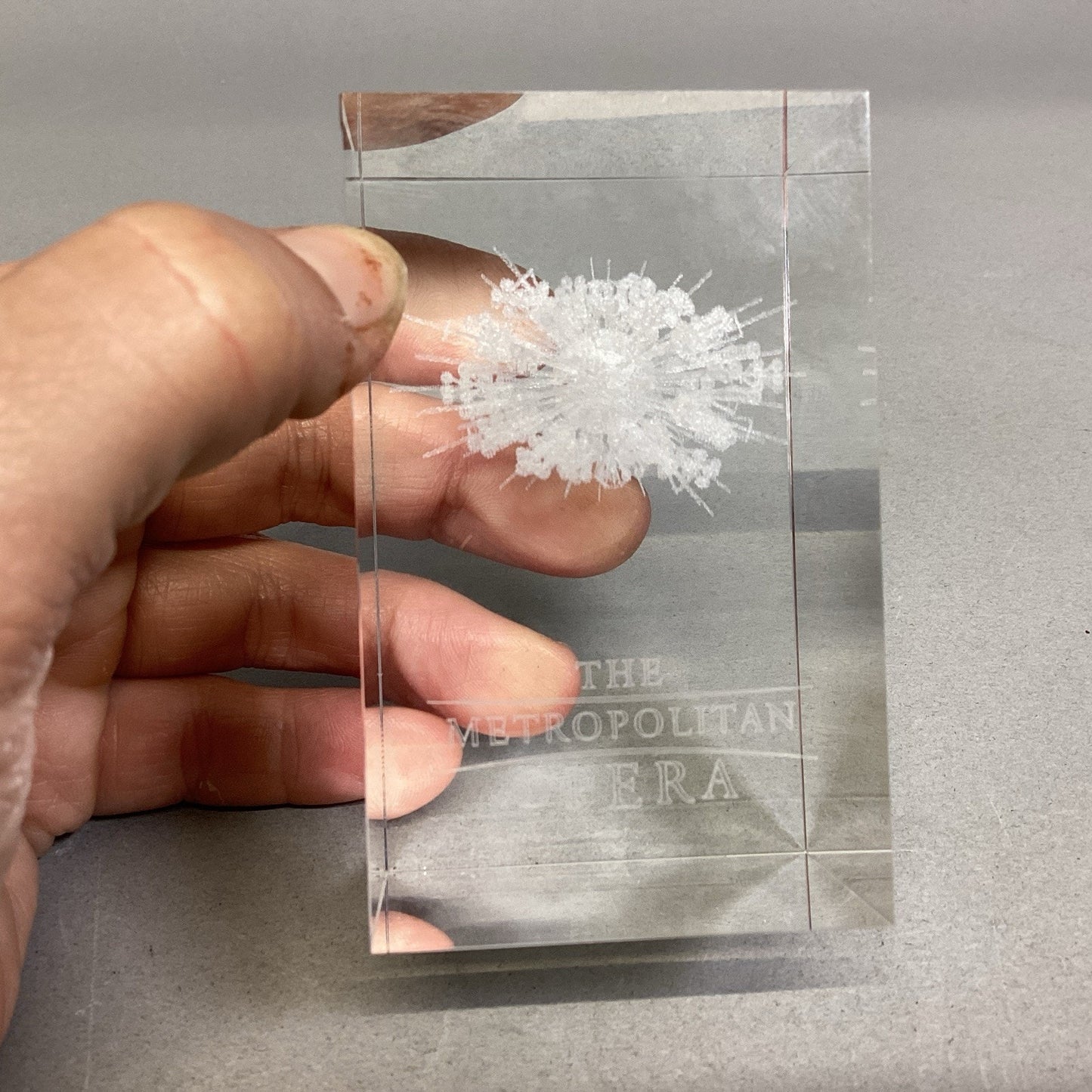 The Metropolitan Opera 3D Laser Crystal Glass Block Paperweight