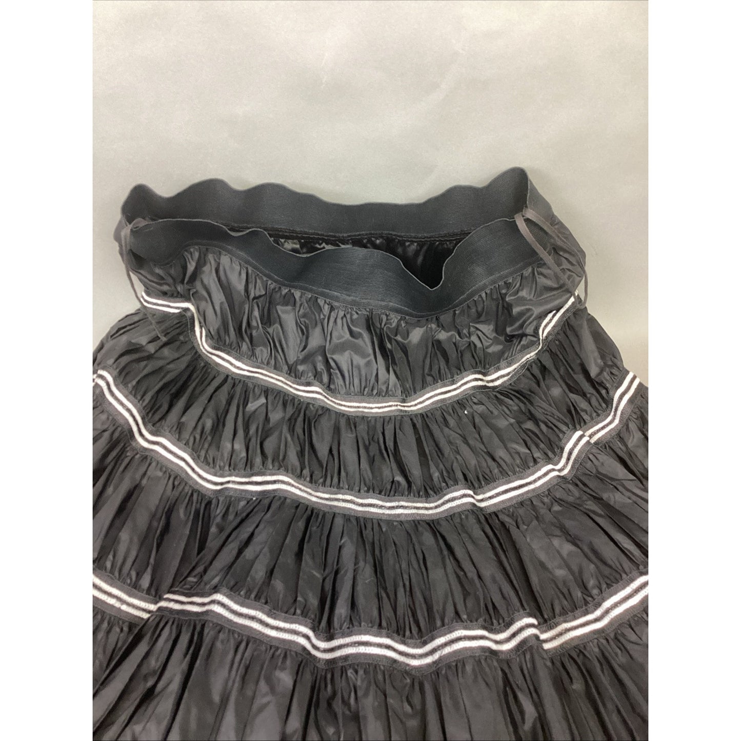 Jeanette Kastennerger 3 Layer Women’s Skirt -Black W/ White/Black Sequin Stripes