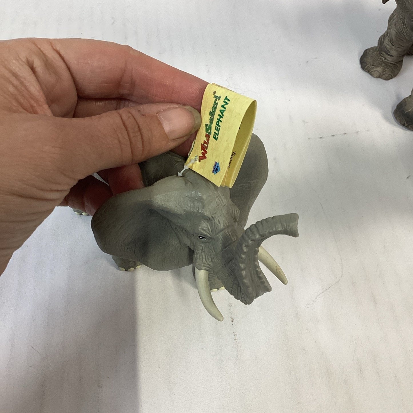 Lot Of 3 - 2 Bull Elephant Figurines & 1 Candle