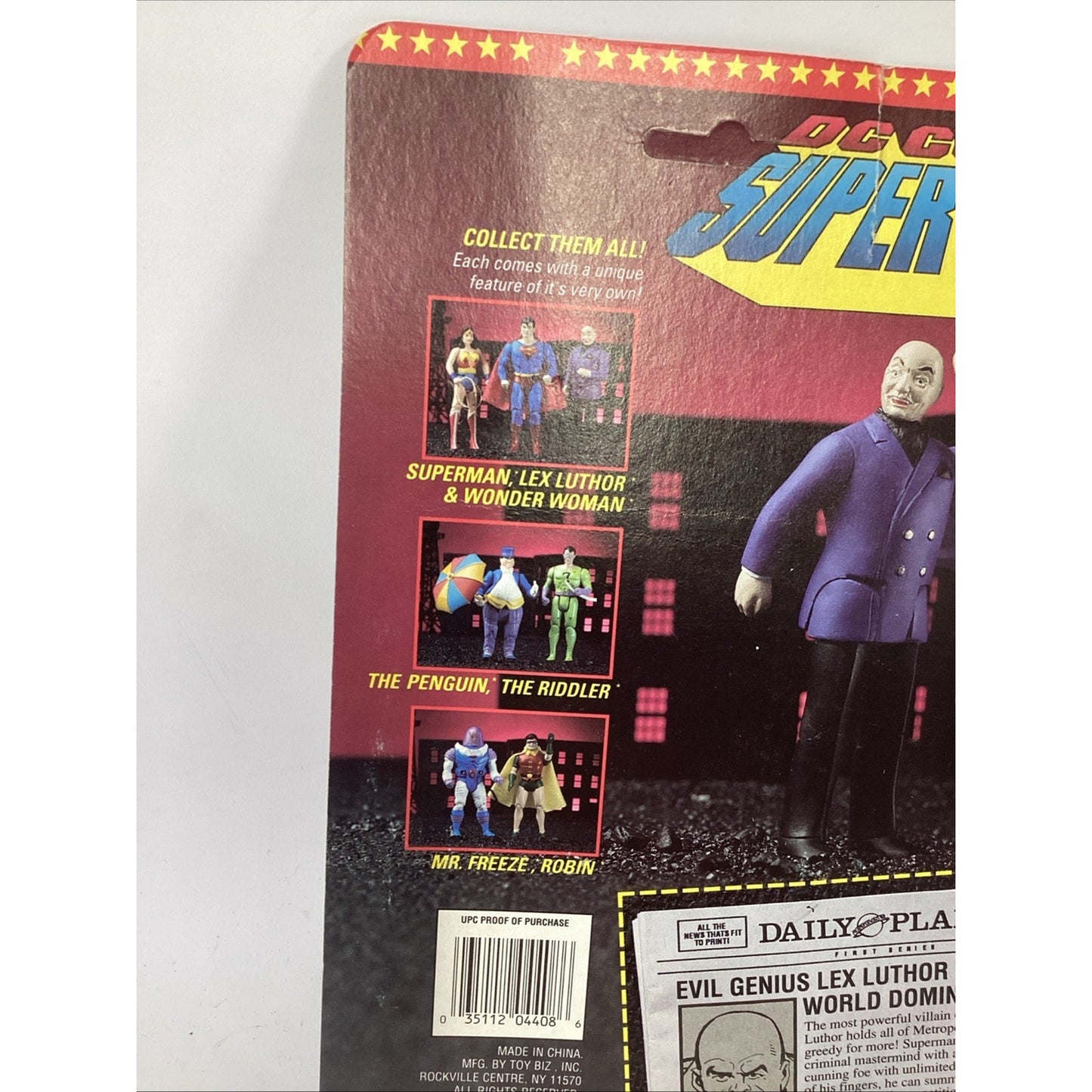 Toybiz DC Comics 1989 Super Heroes Evil Genius Lex Luthor Power Punch!