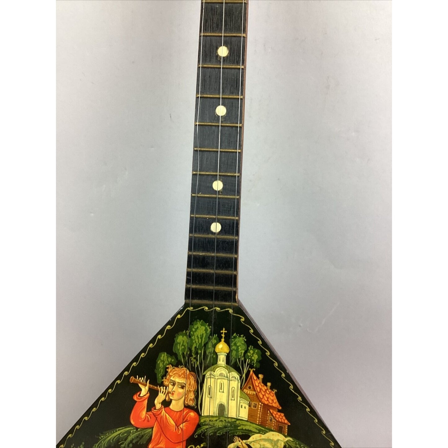 Vintage Russian Balalaika 3 String Instrument Folk Art Guitar Russian - 26.5”