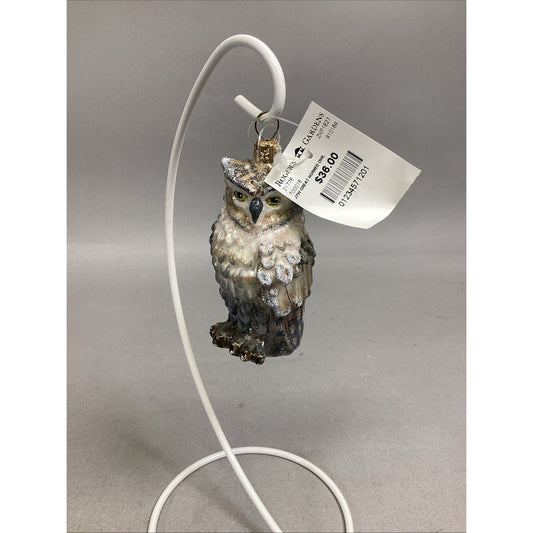 Joy To The World Great Horned Owl Ornament- With Tags