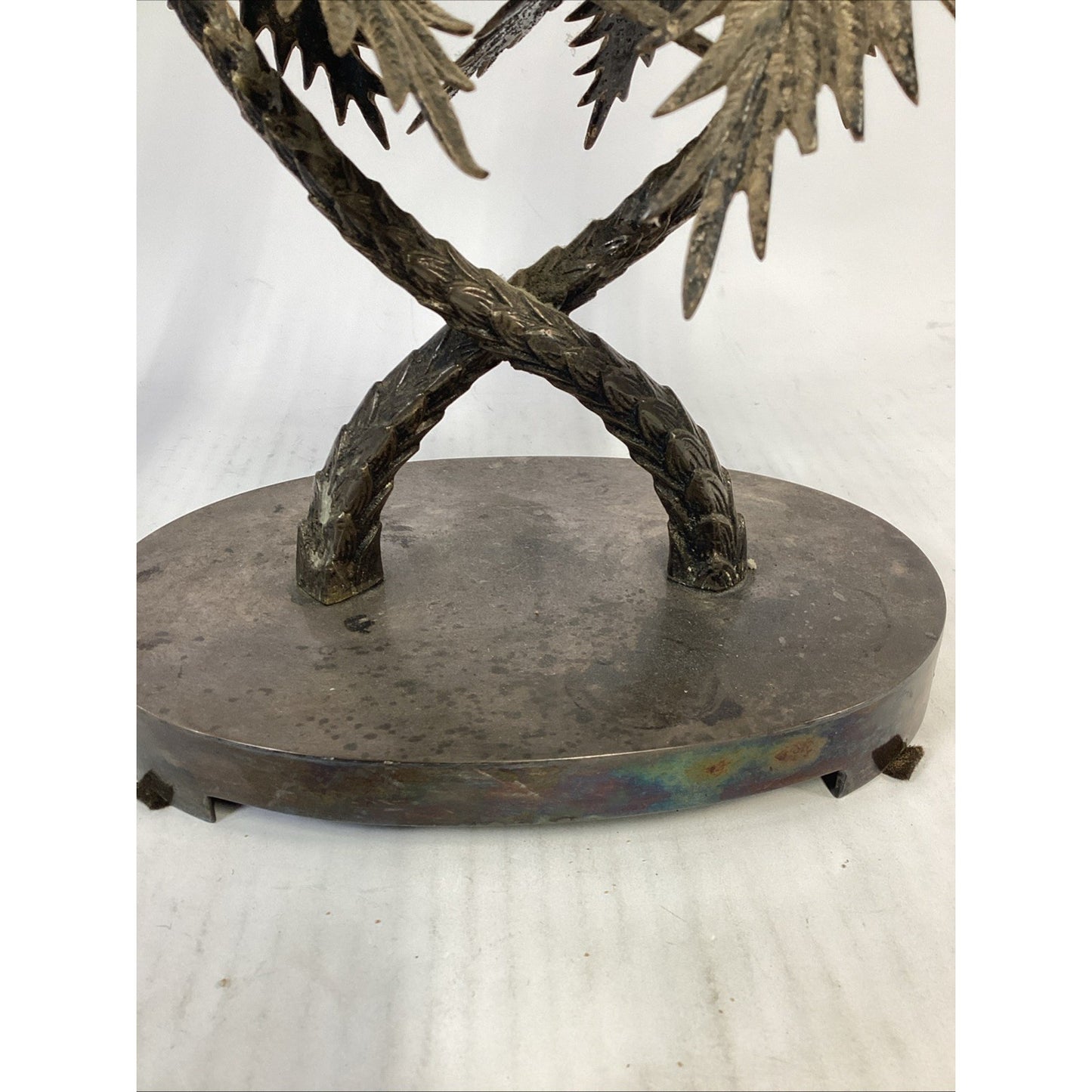 Vintage Cast Iron Candlestick Holder - 12”Hx15”Lx7”W