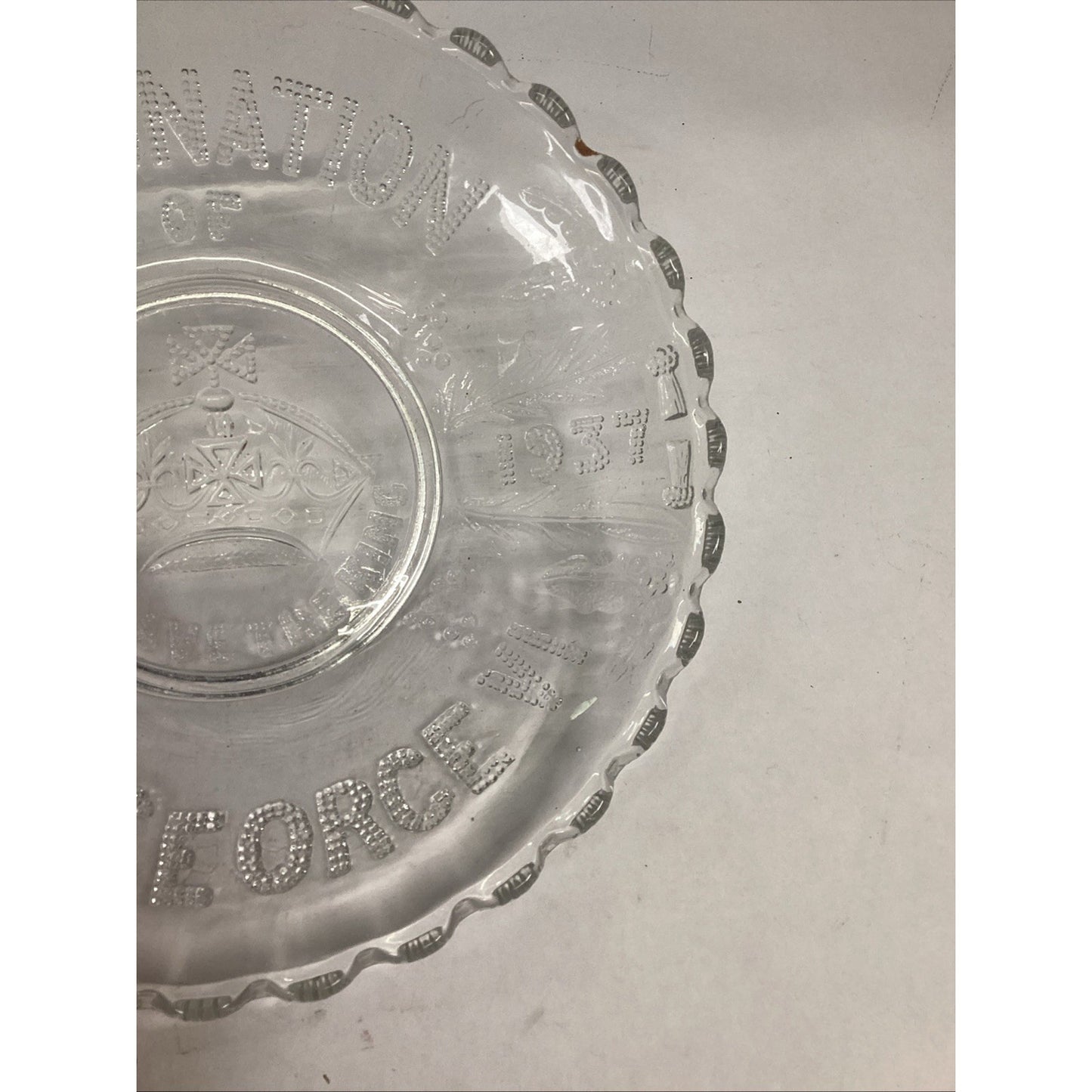 1937 Coronation of King George VI Pressed Glass Royal Commemorative Plate