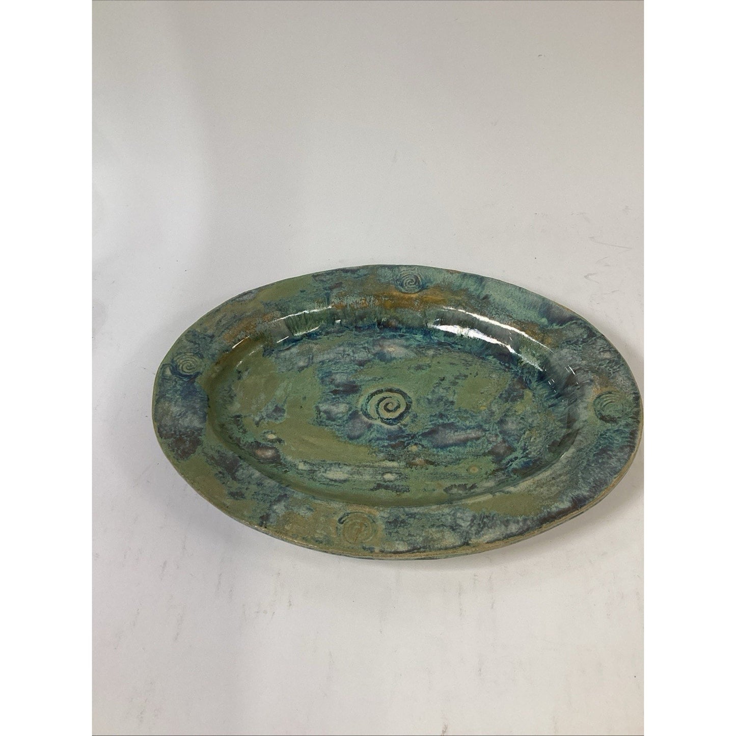 Lot Of 5 Handmade Studio Art Pottery - Platter, Bowls, Plate
