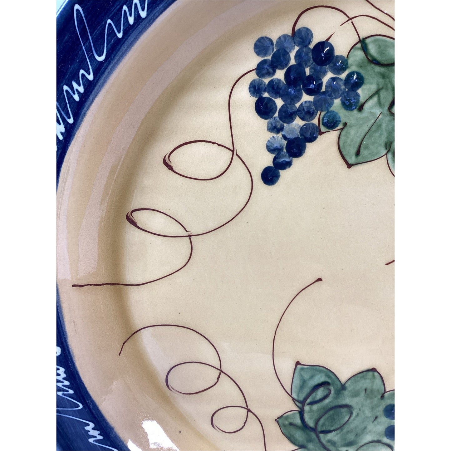 Vintage French Grapevine Dinner Platter - 16”D