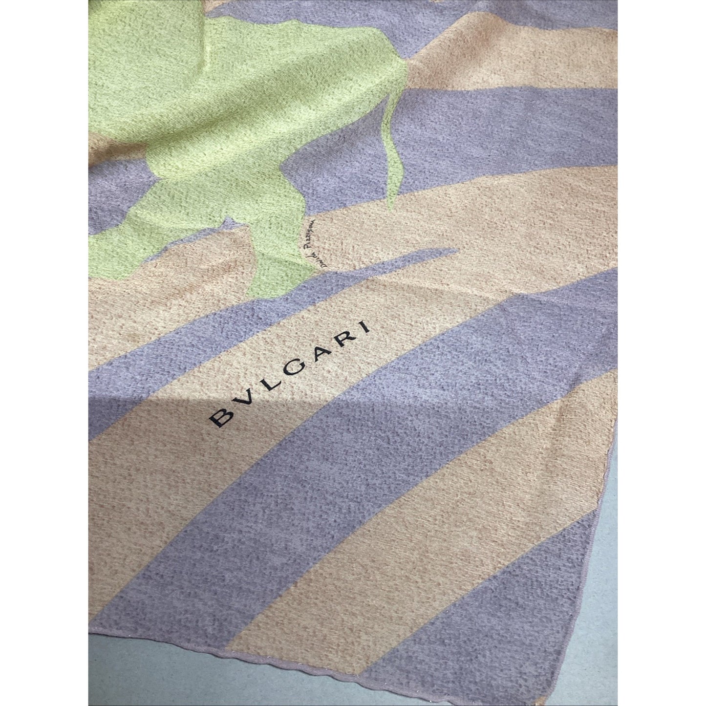 BVLGARI Silk Scarf - Adult And Baby Rhino - 100% Silk - 55x26”