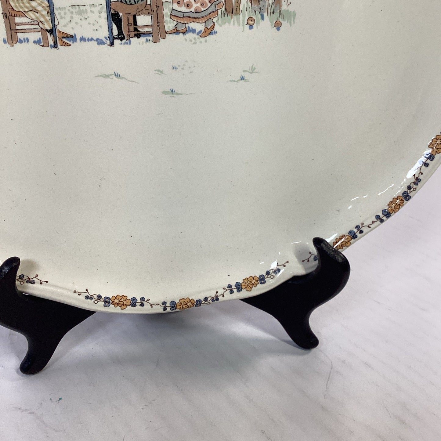 Sarreguemines Enfants Richard Large Round Cake Pastry Platter Dish - 13.25”D